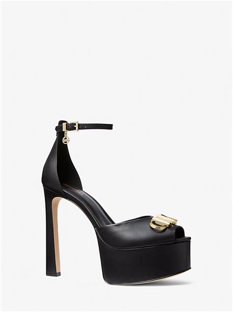 martina leather peep toe pump.